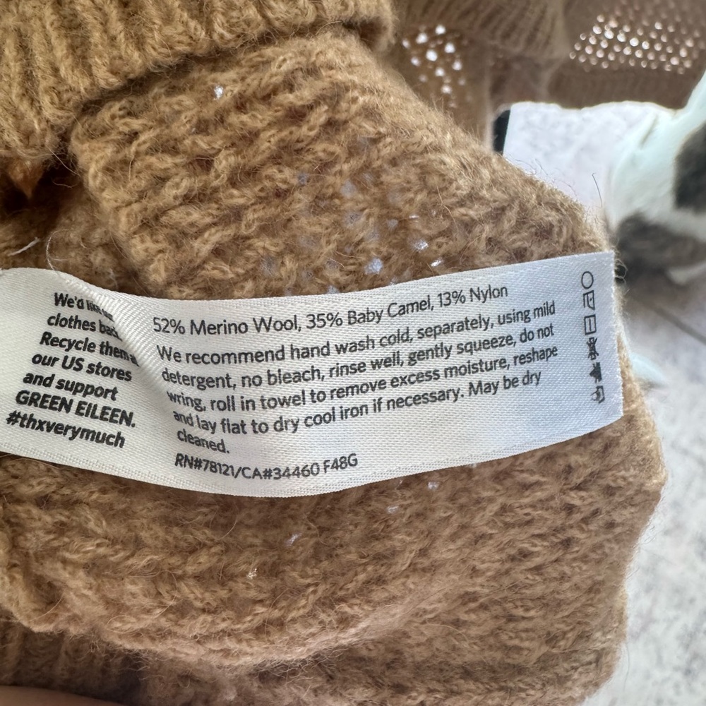 Eileen Fisher Baby Camel Open Weave Sweater - Picture 2 of 3